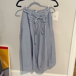 Madewell Navy and White Maxi Skirt